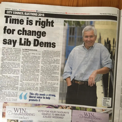 Herald coverage of Lib Dem local election campaign 2016