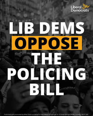 Liberal Democrats oppose the policing bill