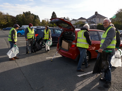 Litter pickers at Plymstock Broadway.